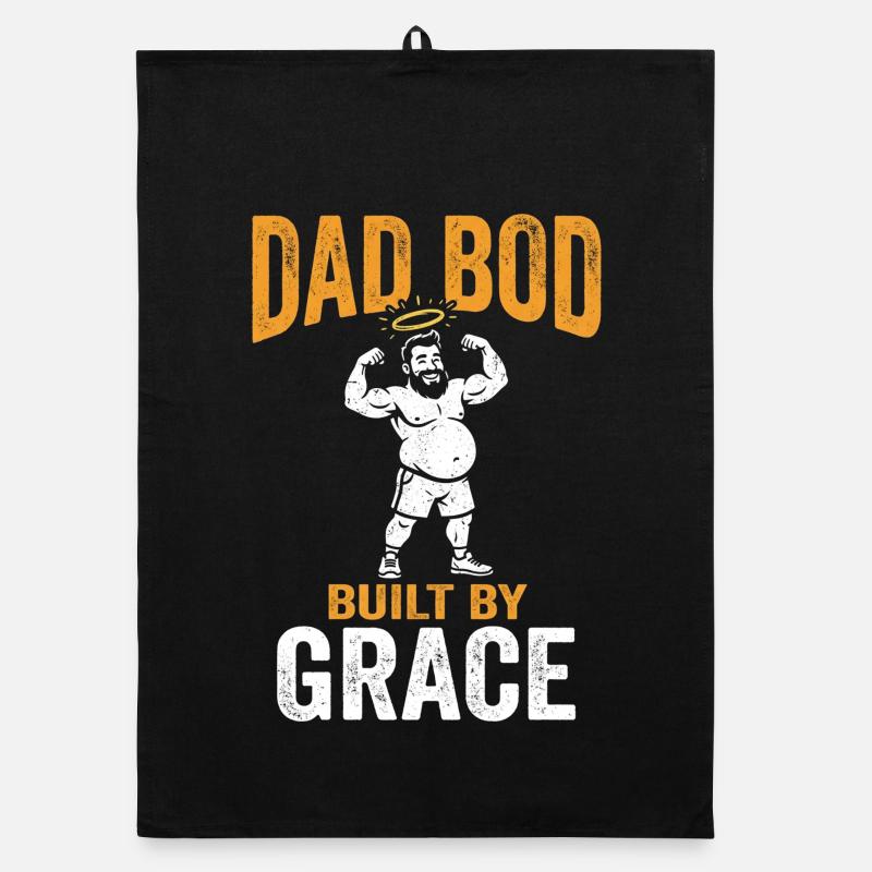 Dad Bod Built By Grace Jesus Christlicher Papa Organic Geschirrtuch