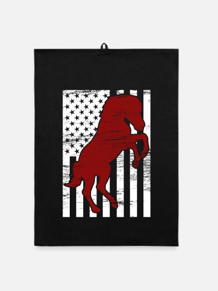 4. Juli USA Reiten - Organic Geschirrtuch - Schwarz - Vorne