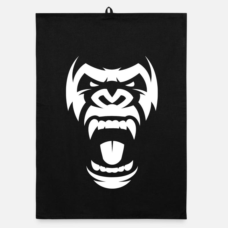 Aggressive Gorilla-Silhouette Organic Geschirrtuch