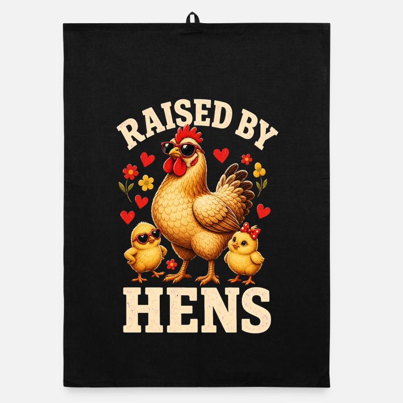 ÉLEVÉ PAR DES POULES Torchon bio