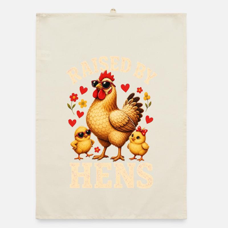 ÉLEVÉ PAR DES POULES Torchon bio