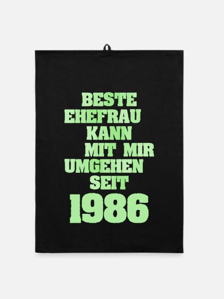 Ehefrau 1986 - Organic Geschirrtuch - Schwarz - Vorne