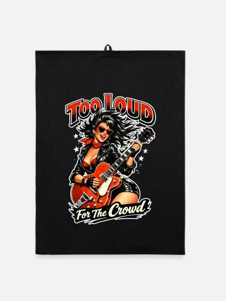 Trop bruyant pour la foule : Pin-up rockabilly - Torchon bio - noir - Devant