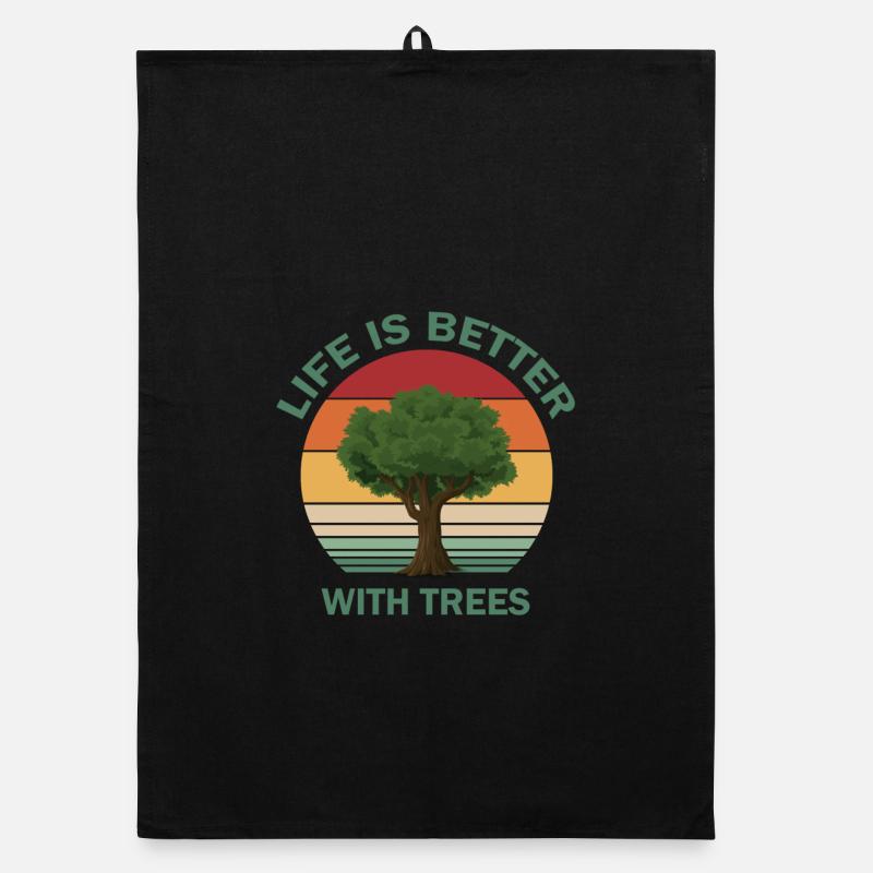 Das Leben ist besser mit Bäumen Organic Geschirrtuch