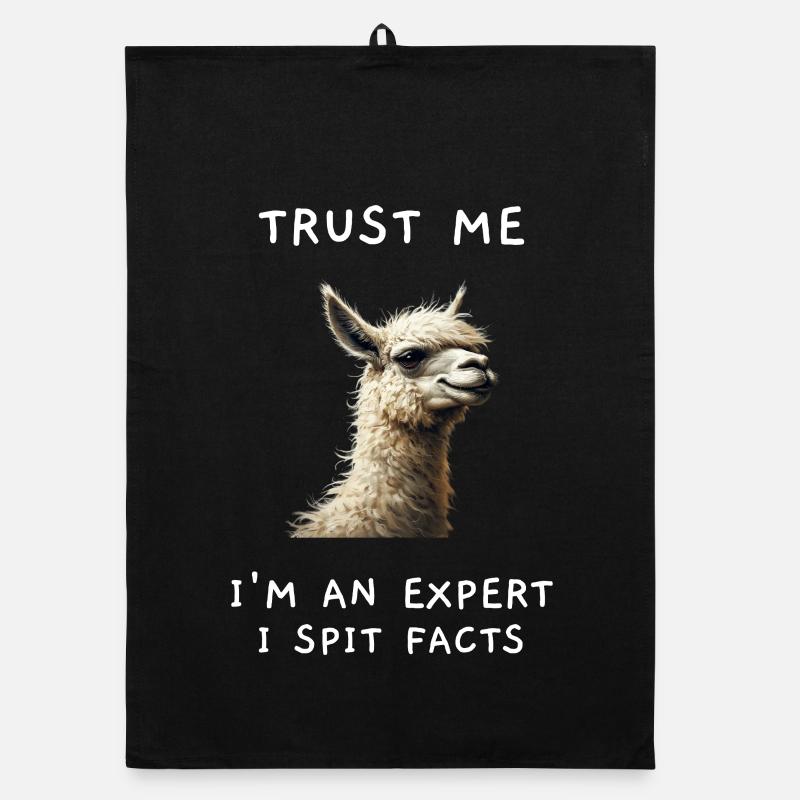 Lama drôle de lama « Je crache des faits » Parole d’expert Torchon bio