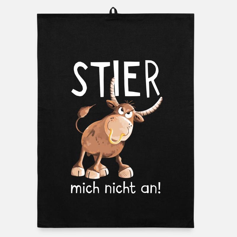 Stier mich nicht an - Bulle - Kuh - Comic Organic Geschirrtuch