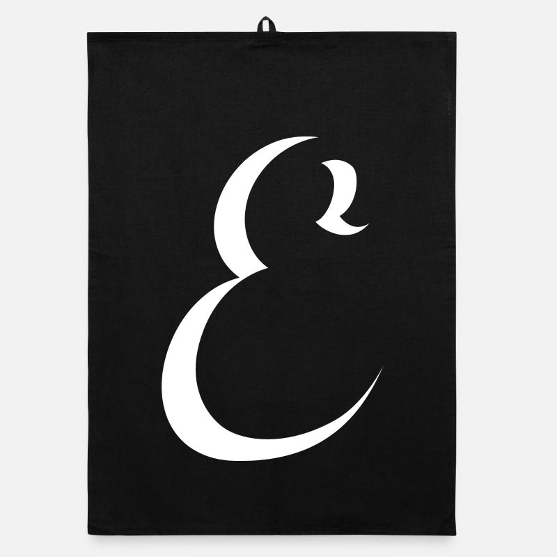 Lettre E, nom, la lettre E Torchon bio