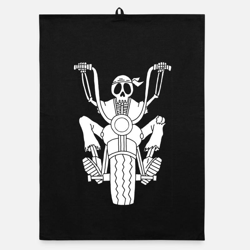 Skelett Motorradfahrer weiß Organic Geschirrtuch