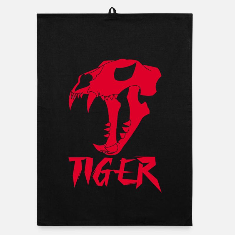 Roter Tiger-Schädel Organic Geschirrtuch