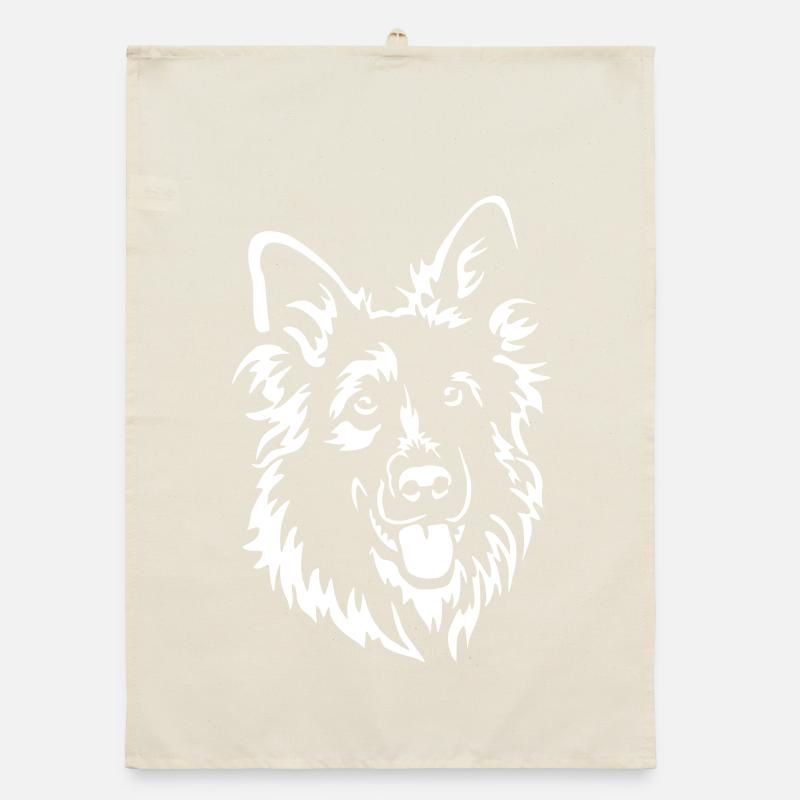 German Shepherd Head "Black Edition" Organic dish towel