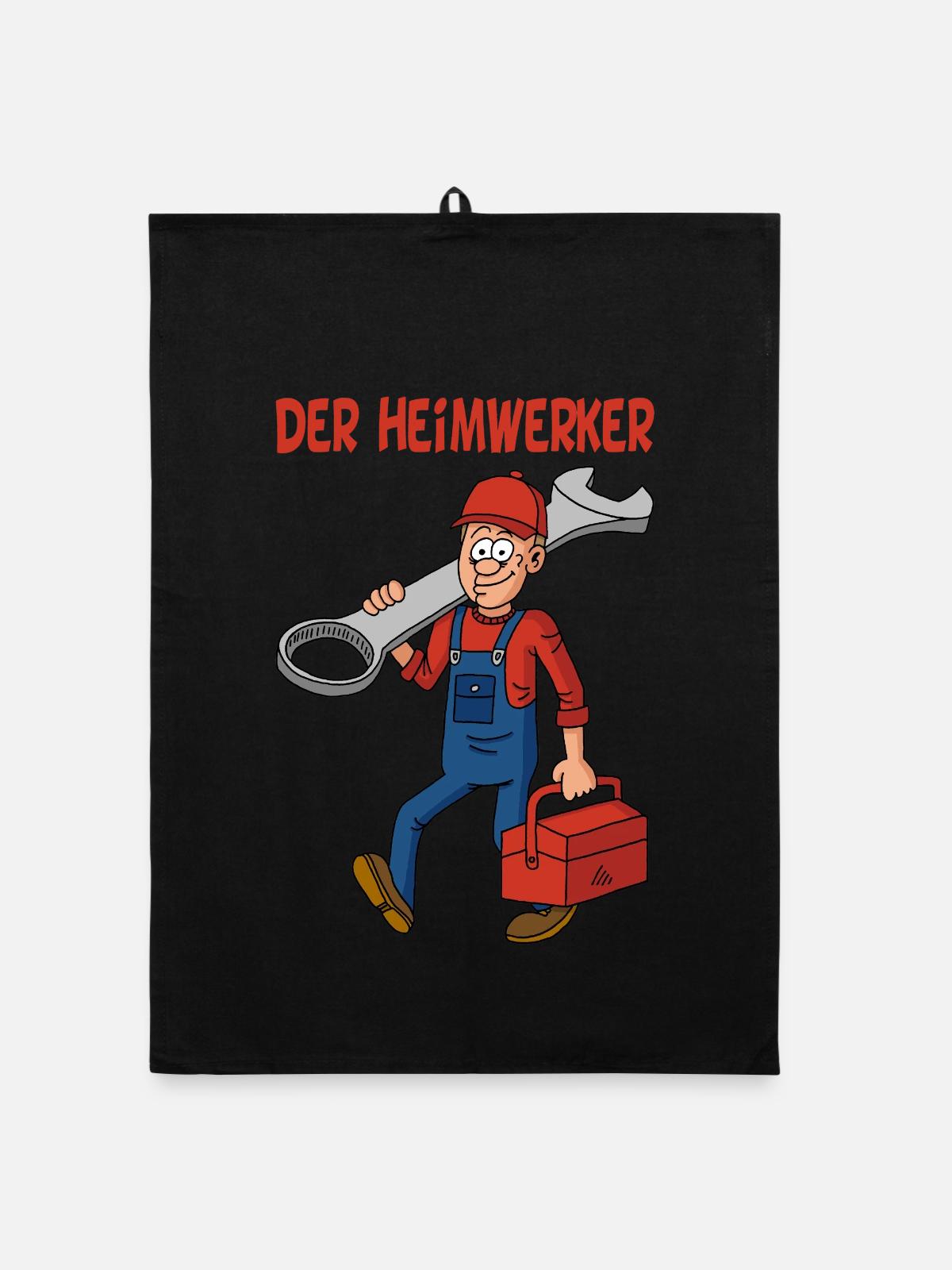 der Heimwerker - Organic Geschirrtuch - Schwarz - Vorne