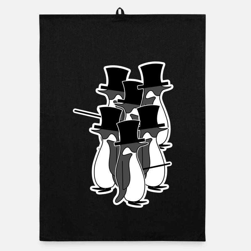 Vögel Vintage Pinguin Tier Seevogel Arktis Organic Geschirrtuch