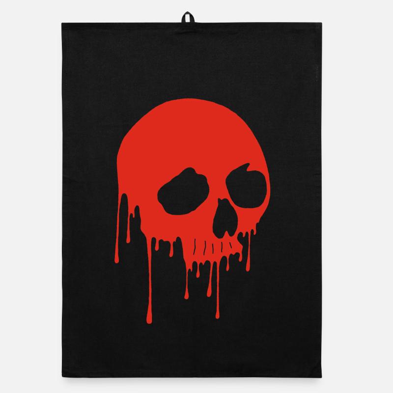 Crâne rouge et graffiti Torchon bio