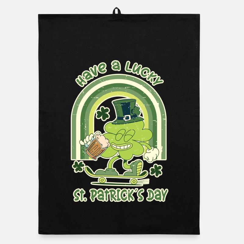 ST. Patricks Day Skater Kleeblatt Organic Geschirrtuch