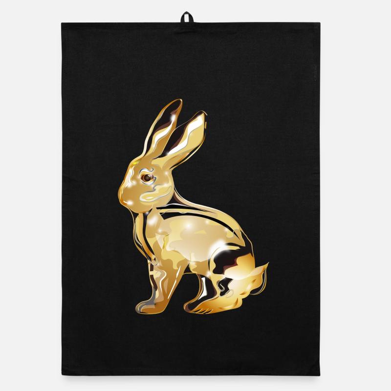 Lapin de couleur or coloré en chrome Torchon bio