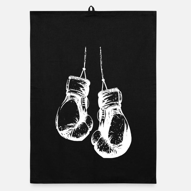 Gants de boxe suspendus en blanc Torchon bio