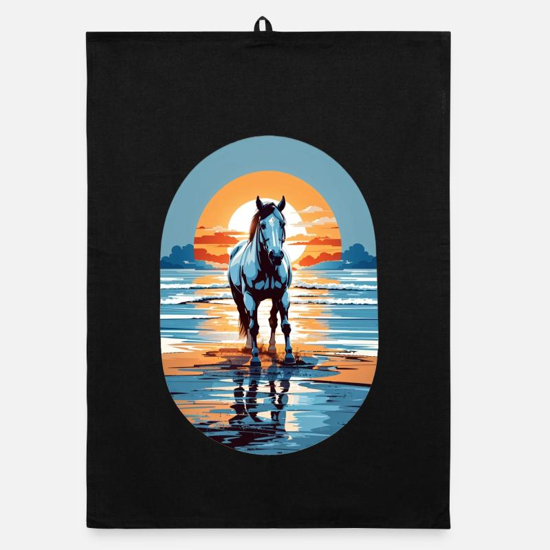 Cheval sur la plage Torchon bio