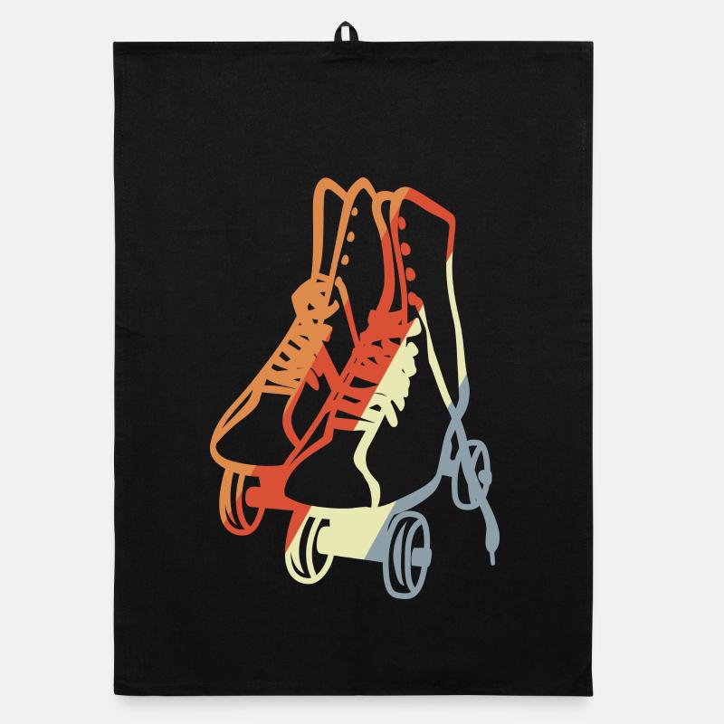 Vintage Roller Skates Organic dish towel