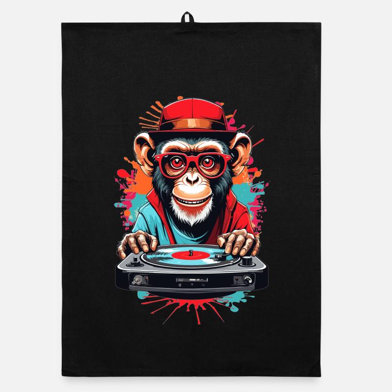 Monkey DJ Organic dish towel