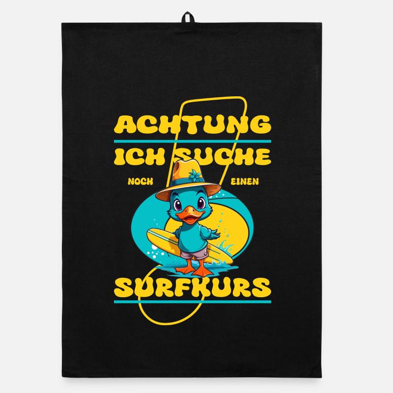 Canard mignon avec planche de surf Torchon bio