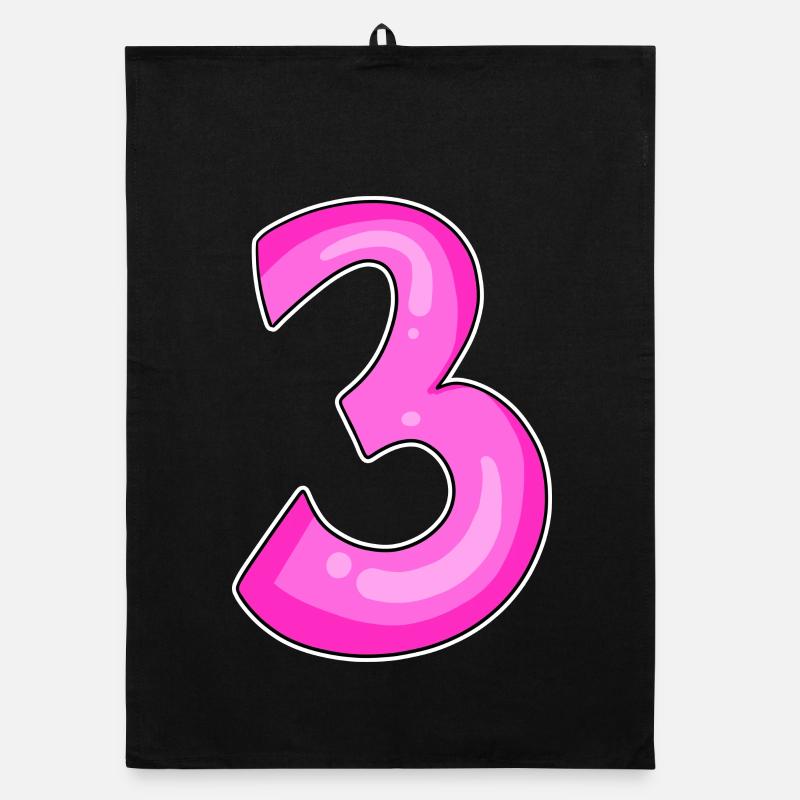 Three - 3 - Number 3 - Number 3 Organic dish towel