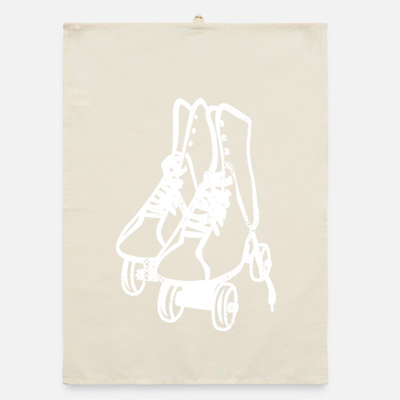 Retro Roller Skates Organic dish towel