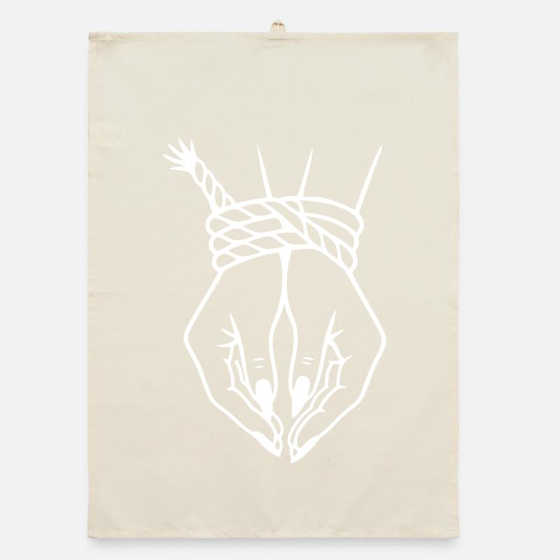 Komplizierte Hand & Seilknoten Illustration Organic Geschirrtuch