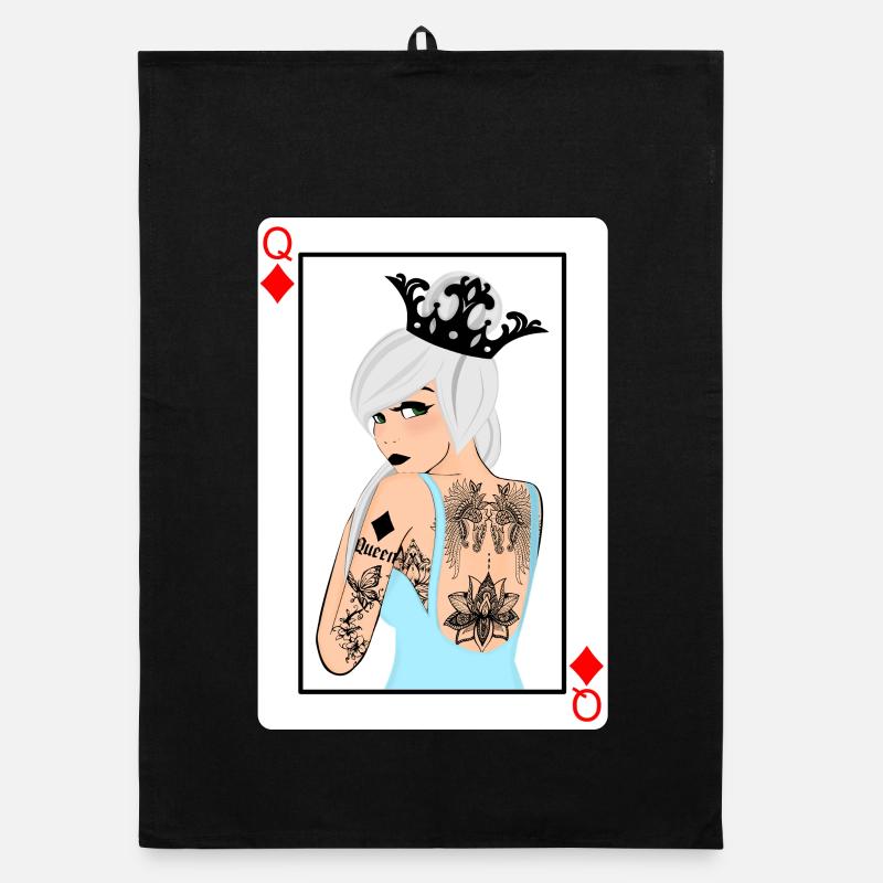 Carte Dame de Carreau punk Torchon bio