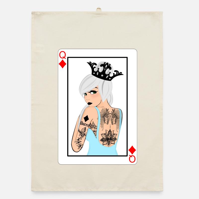 Punk Tile Lady Karte Organic Geschirrtuch