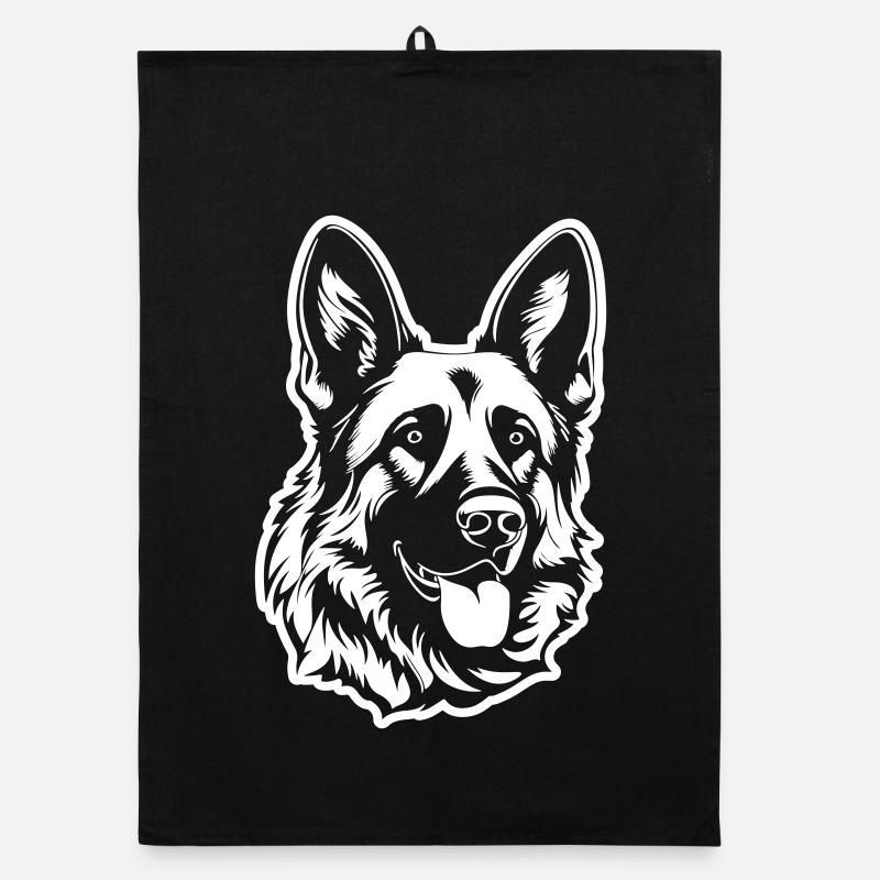 Tête de chien de berger allemand Torchon bio
