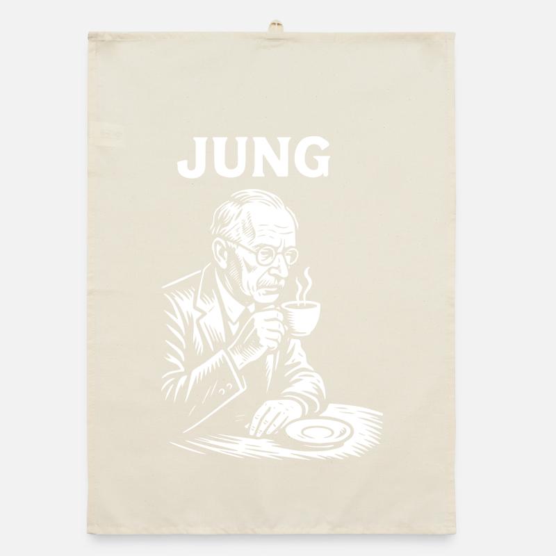 Carl Gustav Jung drinking a coffee Organic dish towel