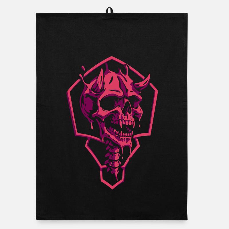 Geometric Pink Skull Organic dish towel