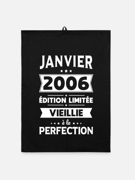 20th Anniversary - January 2006 Perfection - Organic dish towel - black - Front