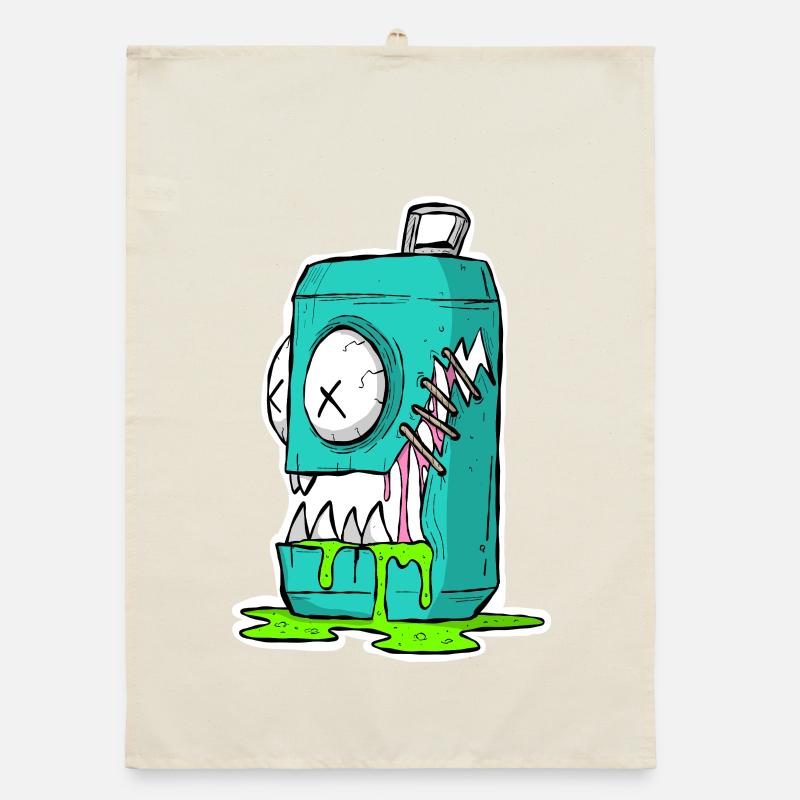 Monster Dose Cartoon Comic Organic Geschirrtuch