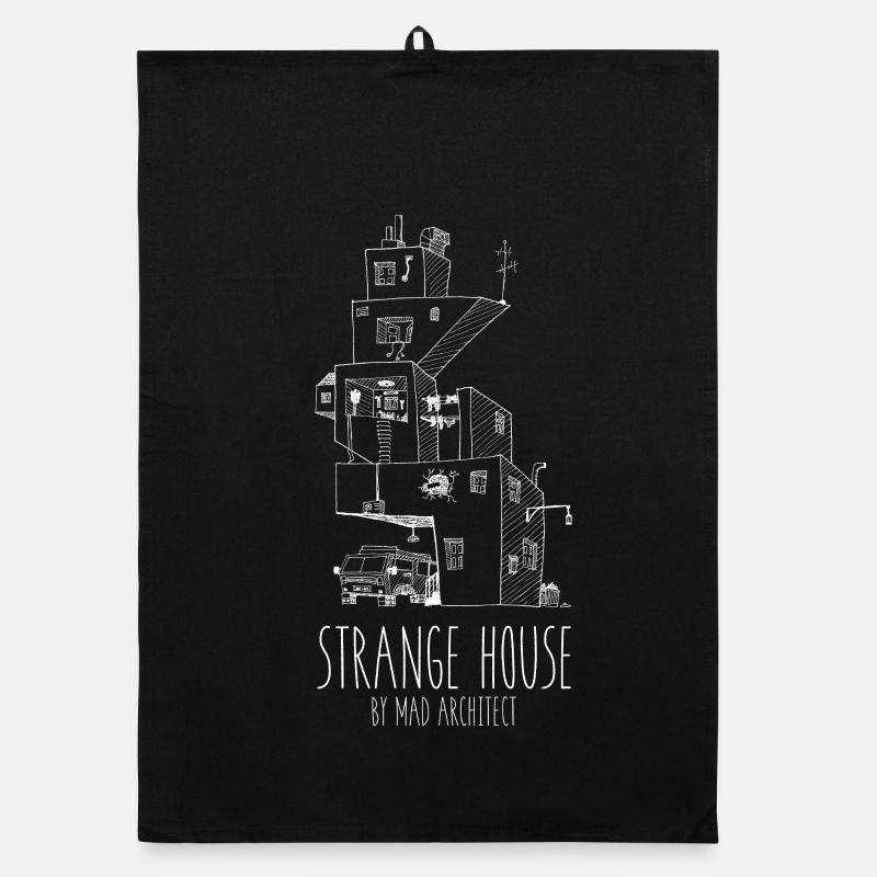 Strange House N° 1 White – Surreal House Organic dish towel