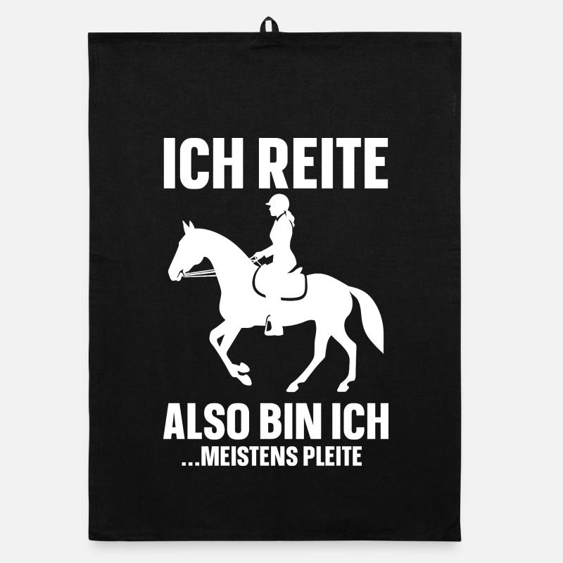 Ich reite also bin ich  ...meistens Pleite Organic Geschirrtuch