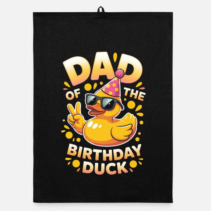 Papa du canard d’anniversaire Torchon bio