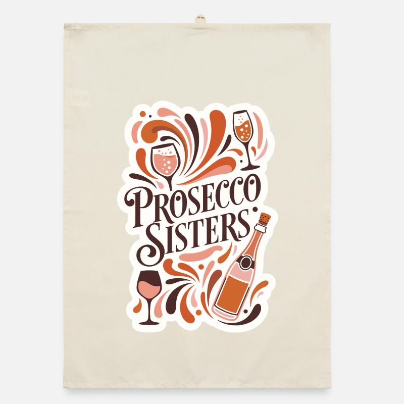 Prosecco Sisters Party Organic Geschirrtuch