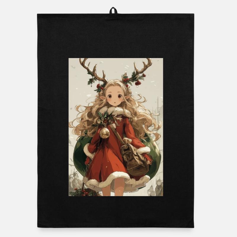 Elfhirsch-Weihnachten Organic Geschirrtuch