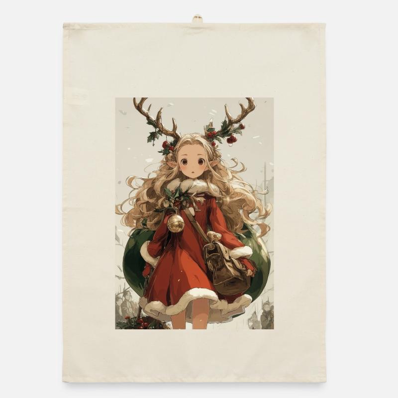 Elfhirsch-Weihnachten Organic Geschirrtuch