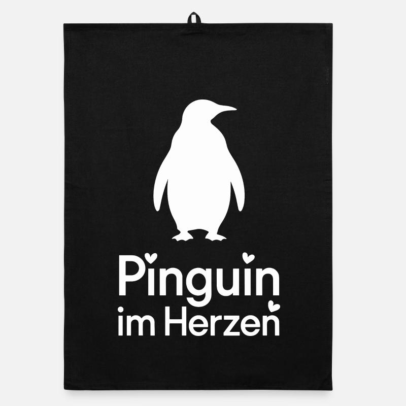  Pinguin Im Herzen Süßer Pinguin Spruch Für Organic Geschirrtuch