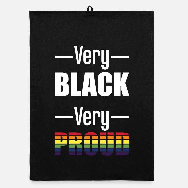 Very Black Very Proud Rainbow Pride Gift Art Organic Geschirrtuch