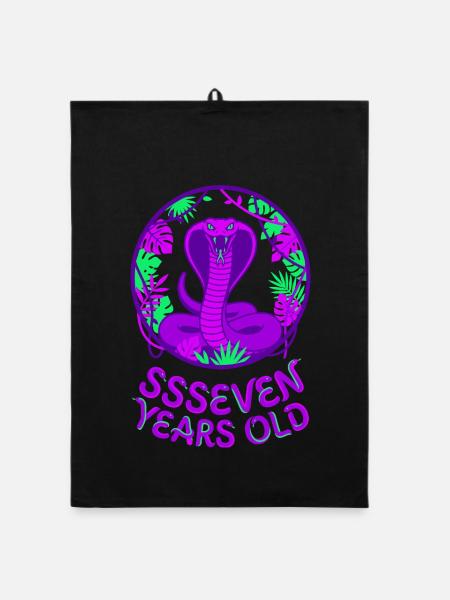 Ssseven Years Old Kobra Schlange - Organic Geschirrtuch - Schwarz - Vorne