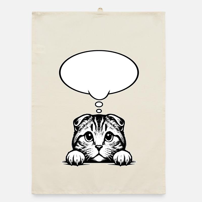 Bulle de dialogue du chat à oreilles pliées écossais Torchon bio