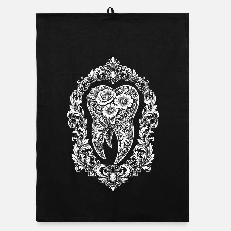 Conception baroque de dents dans le cadre Torchon bio