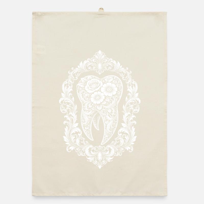 Conception baroque de dents dans le cadre Torchon bio