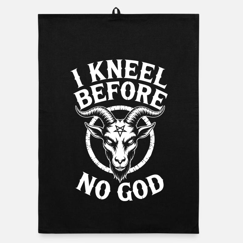 I Kneel Before No God Organic dish towel