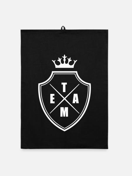 Team Wappen Crest - Organic Geschirrtuch - Schwarz - Vorne