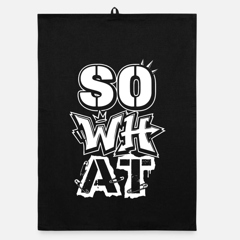 Art de rue graffiti « Et alors » – Déclaration Torchon bio