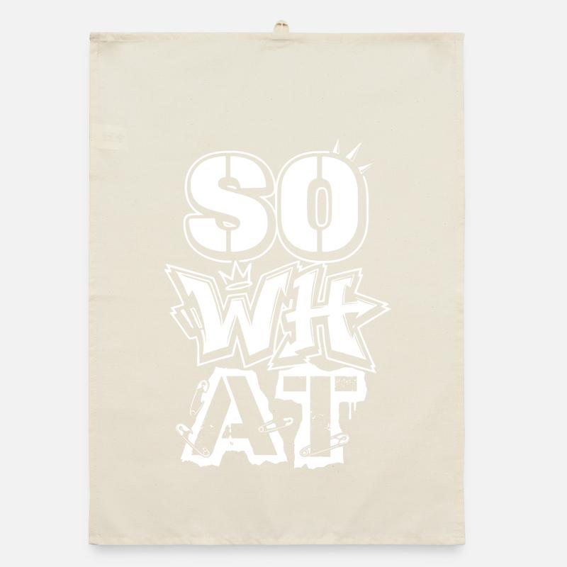 Art de rue graffiti « Et alors » – Déclaration Torchon bio